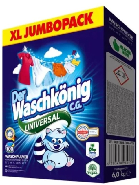 Der Waschkonig Universal 6kg uniwersalny proszek do prania tkanin 100P