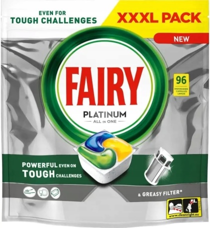 Fairy Platinum All in One Lemon Kapsułki do zmywarki 96szt