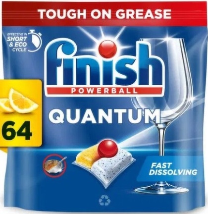 Finish Powerball Quantum Lemon All In 1 Kapsułki do zmywarki 64szt