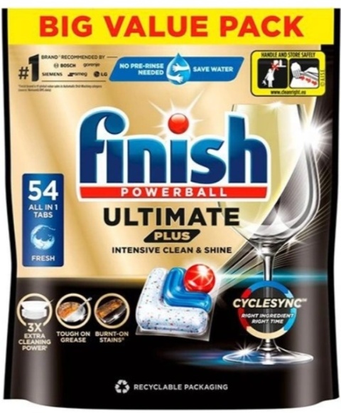 Finish Powerball Ultimate Plus All In 1 Kapsułki do zmywarki 54szt