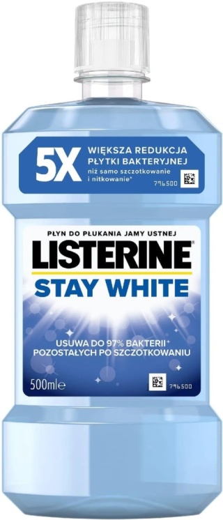 Listerine Stay White 500ml Płyn do płukania jamy ustnej