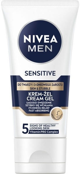 Nivea Men Sensitive 50ml Krem żel do twarzy i 3-dniowego zarostu Dla mężczyzn