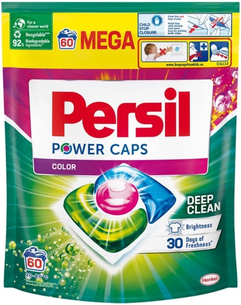 Persil Power Caps Color 60szt Kapsułki do prania tkanin kolorowych
