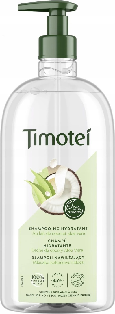 Timotei Mleczko kokosowe i Aloes Szampon nawilżający do włosów 750ml