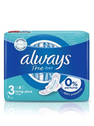 Always Free Day Size 3 Long Plus 7 szt Podpaski ze skrzydełkami
