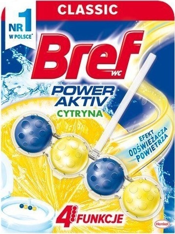 Bref Power Aktiv Lemon 50 g Zawieszka do WC Cytryna