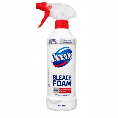 Domestos Bleach Foam Mint Boost 435ml Pianka do WC i łazienek z wybielaczem