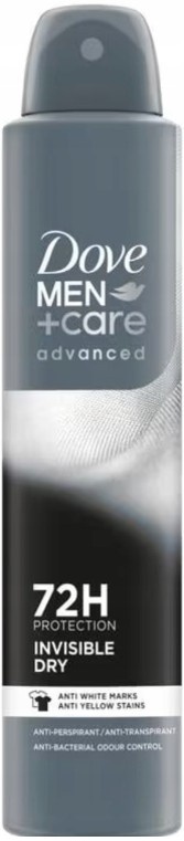 Dove Men Advanced Care Invisible Dry 72H 250 ml Antyperspirant męski spray