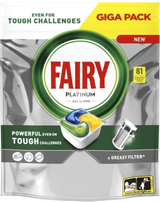 Fairy Platinum All in One Lemon Kapsułki do zmywarki 81 szt