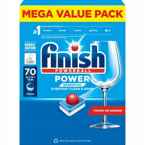 Finish Powerball All in 1 Essential Fresh 70 szt Tabletki do zmywarek