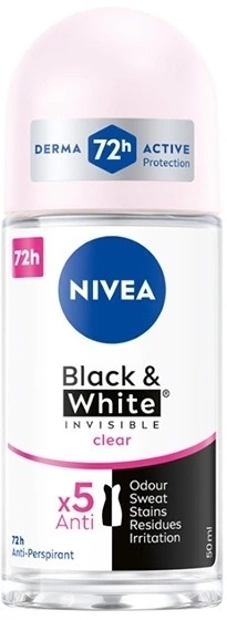 Nivea Black & White Invisible Clear 72h 50 ml Antyperspirant damski w kulce