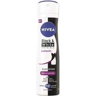 Nivea Black&White Invisible Authentic 72h 150ml Antyperspirant spray damski