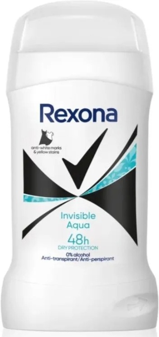Rexona Invisible Aqua 50 ml Antyperspirant w sztyfcie dla kobiet